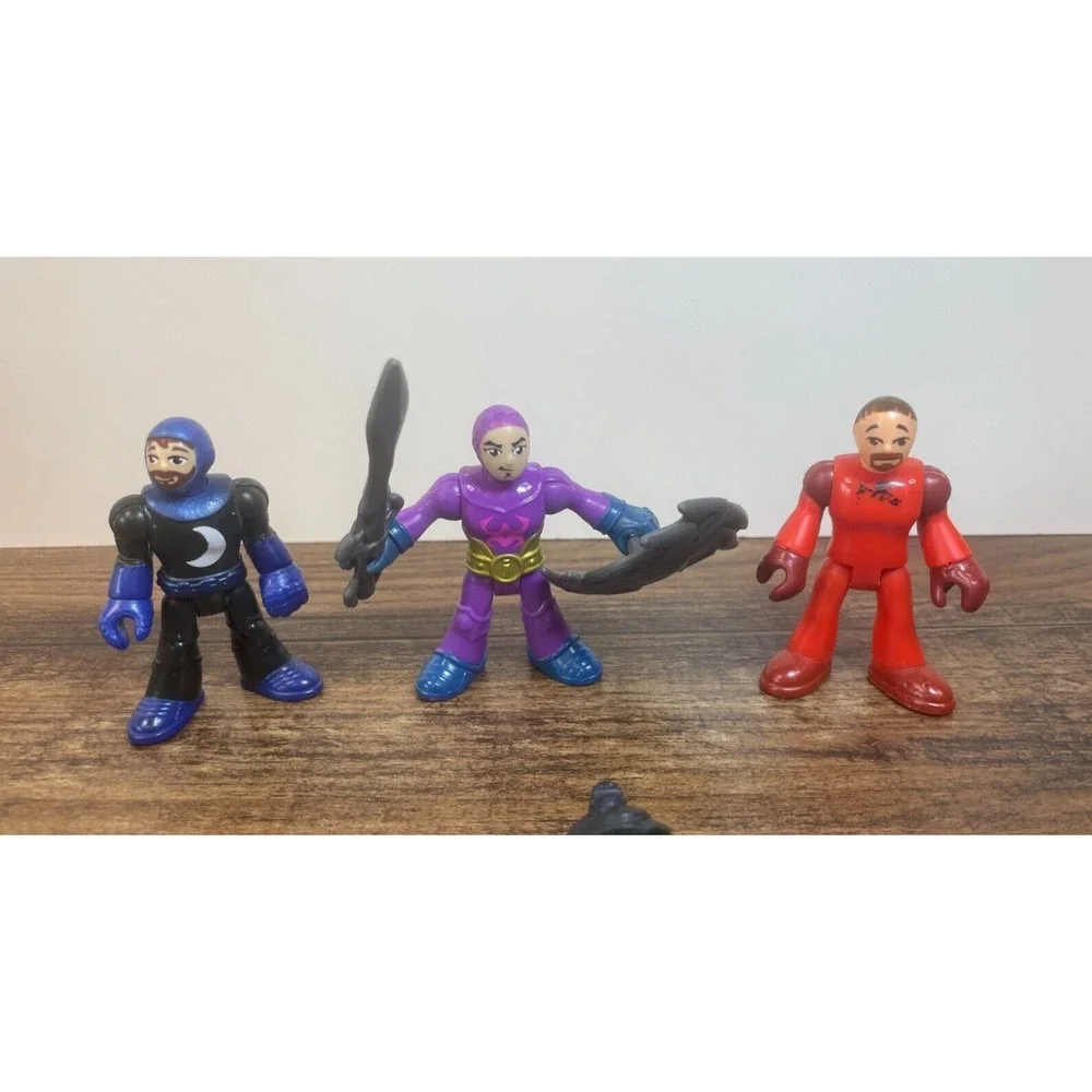 Lot of 3 Imaginext Knight Figures Armor Masks Shield Sword Moon